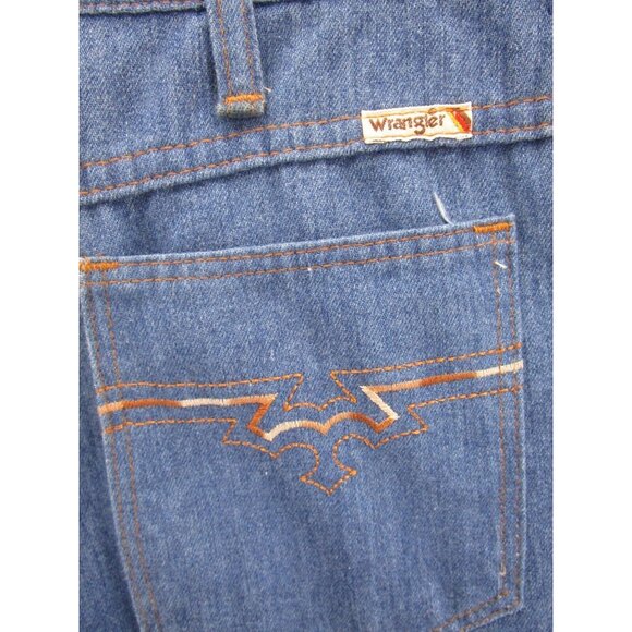 VINTAGE Wrangler Jeans 38 Short Bootcut Denim Work Cowboy USA 38X29 - Picture 6 of 8